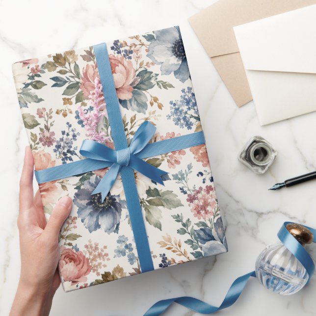 Upscale Hand-Painted Watercolor Clusters Wrapping Paper (Gifting)