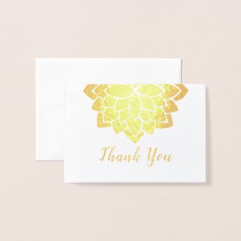 Upscale Luxe Gold Lotus Design  Mandala Foil Card by 911business at Zazzle