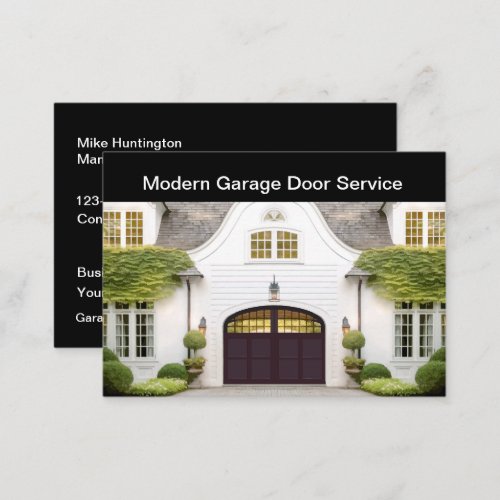 Upscale Modern Garage Door Services  Business Card