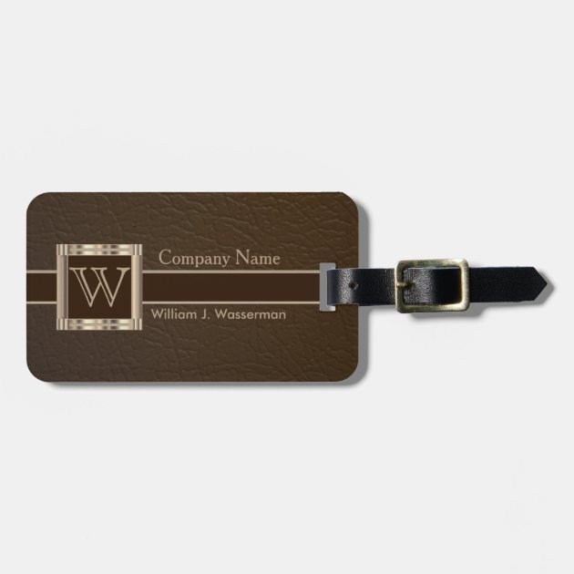 leather luggage tag monogram