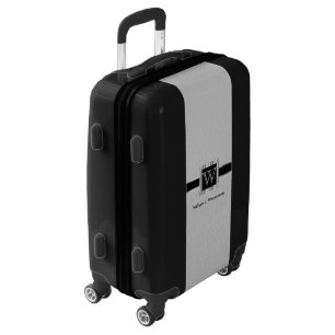 Upscale Monogram Light Gray Leather Luggage