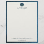 Upscale office blue leather look and gold lawyer letterhead (Front)