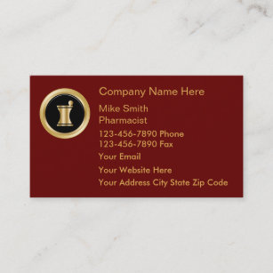 Pharmacy Business Cards Zazzle Upscale Pharmacy Business Cards