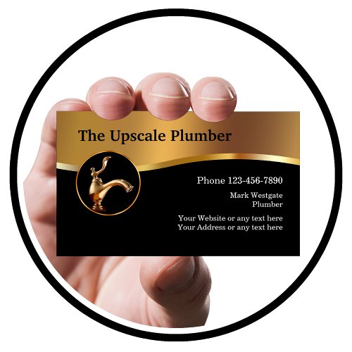 Upscale Plumber Service Business Cards