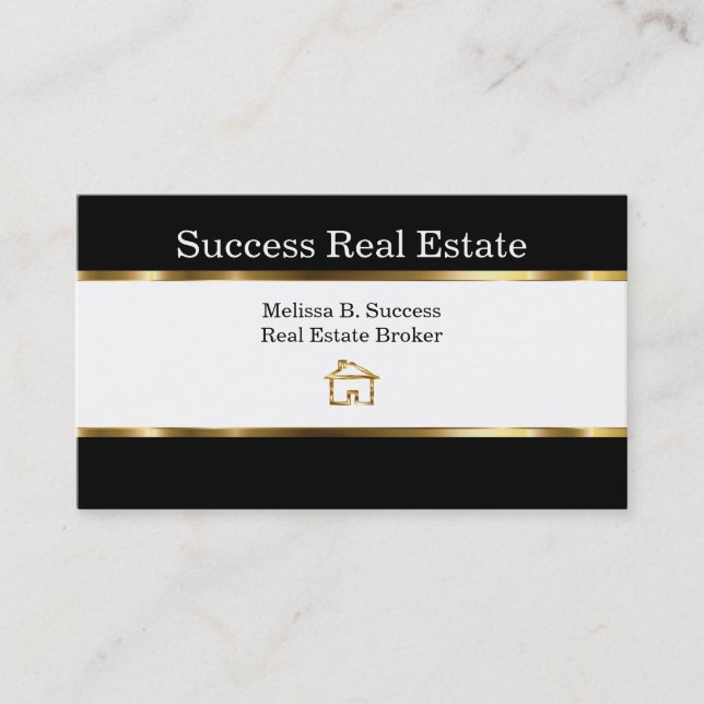 Upscale Real Estate Broker Business Card (Front)