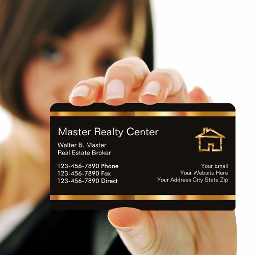 Upscale Real Estate Broker Business Cards