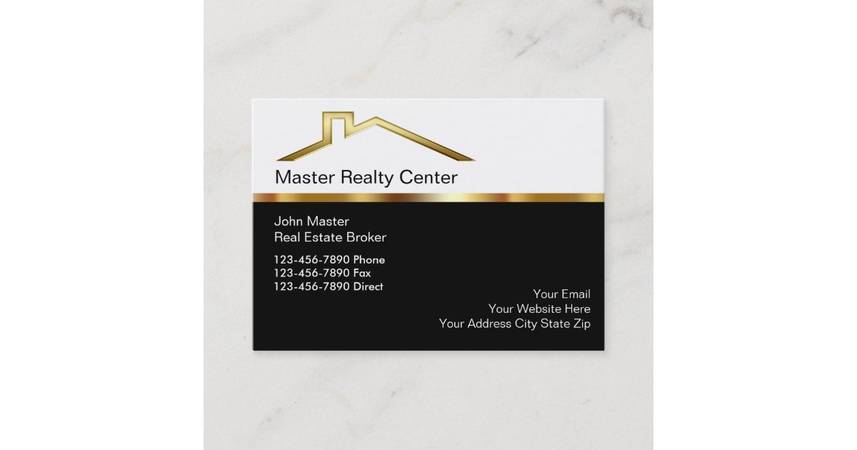 Upscale Real Estate Broker Business Cards