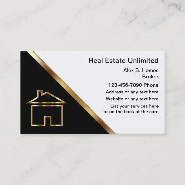Upscale Real Estate Business Cards (Front)