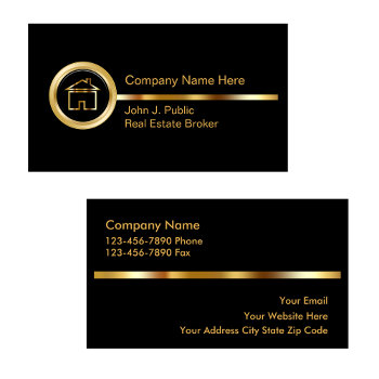 Upscale Real Estate Business Cards by Luckyturtle at Zazzle
