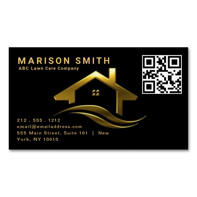 Upscale Real Estate Design Magnetic  Business Card Magnet (Front)