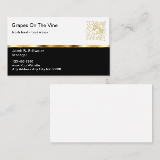Customizable Upscale Restaurant Business Cards