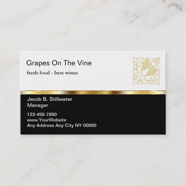 Upscale Restaurant Business Cards (Front)