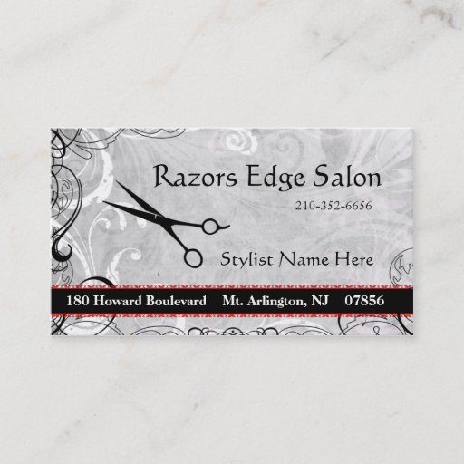Customizable Upscale Salon Flourishes Appointment Business Card