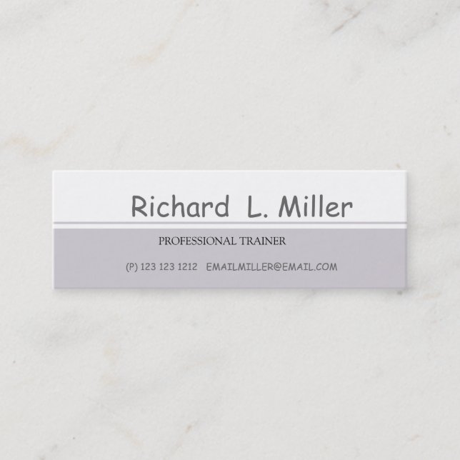 Upscale Simplistic Abstract Art Personal Training Mini Business Card (Front)