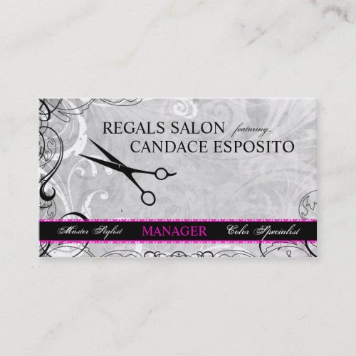 Upscale Swirls and Fluers Salon Business Card