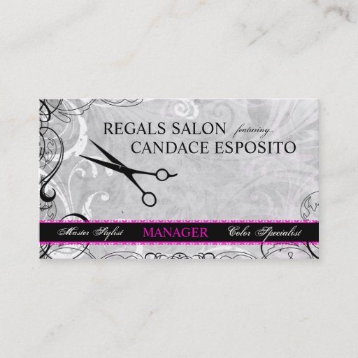 Customizable Upscale Swirls and Fluers Salon Business Card