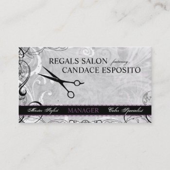 Upscale Swirls And Fluers Salon Business Card by oddlotpaperie at Zazzle