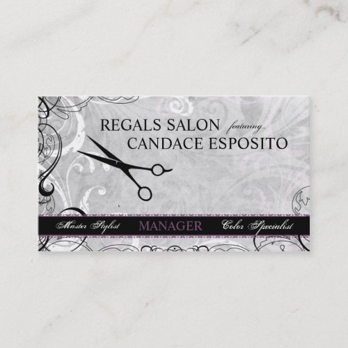 Upscale Swirls and Fluers Salon Business Card