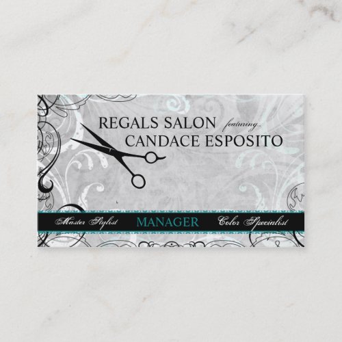 Upscale Swirls and Fluers Salon Business Card