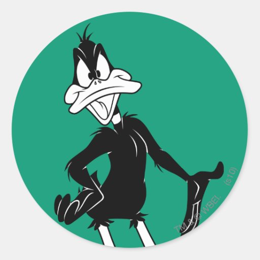 Upset DAFFY DUCK™ Classic Round Sticker | Zazzle