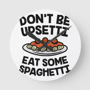 Upsetti Spaghetti Round Clock