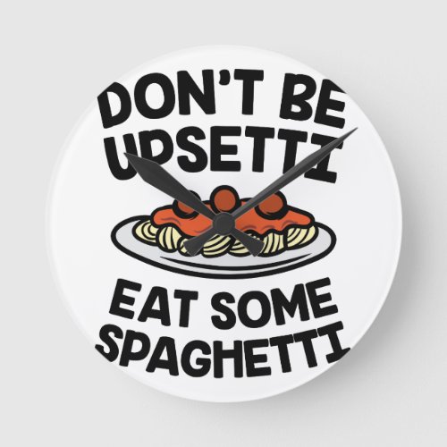 Upsetti Spaghetti Round Clock