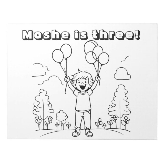 Upsherin coloring page notepad (Front)