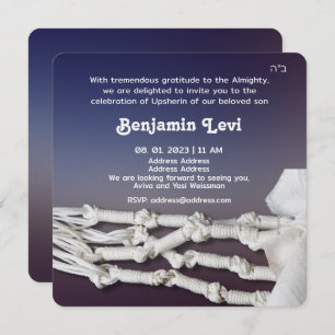 Upsherin First Haircut Jewish Boy's 3rd Birthday Invitation