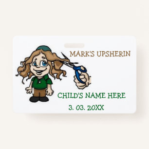 Upsherin I.D Badge Invitation Birthday