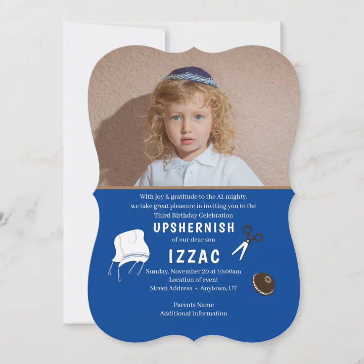 Upshernish or Upsherin First Hair Cut Celebration Invitation | Zazzle