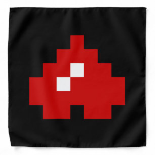 Upside Down 8 Bit Pixel Heart Bandana