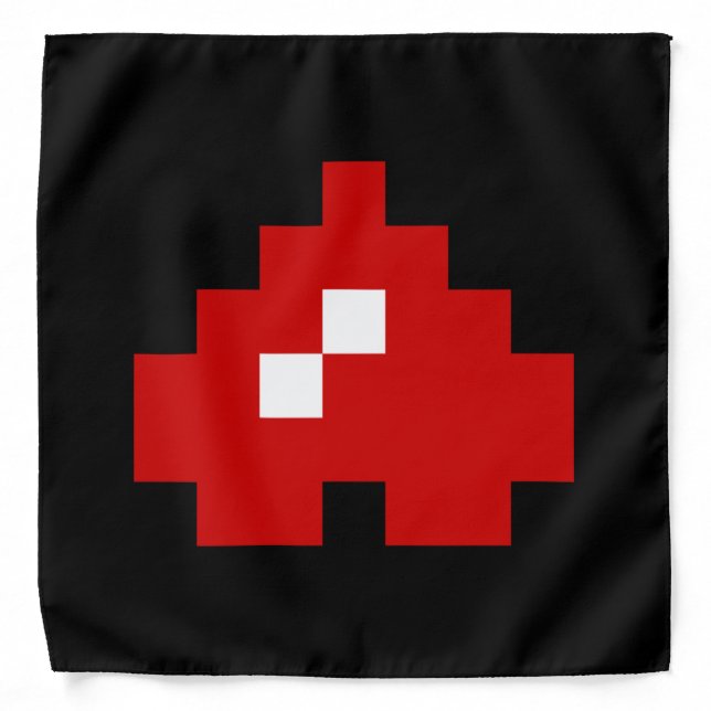 Upside Down 8 Bit Pixel Heart Bandana (Front)