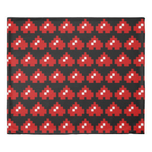 Upside Down 8 Bit Pixel Heart Duvet Cover
