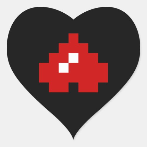 Upside Down 8 Bit Pixel Heart Heart Sticker