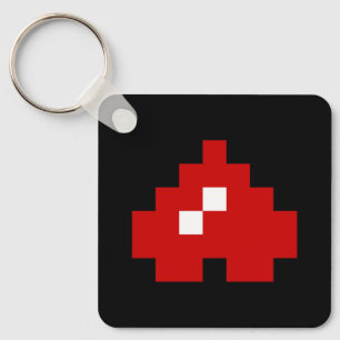 Upside Down 8 Bit Pixel Heart Keychain