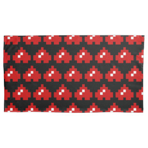 Upside Down 8 Bit Pixel Heart Pillow Case