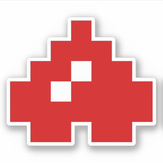 Upside Down 8 Bit Pixel Heart Sticker (Front)