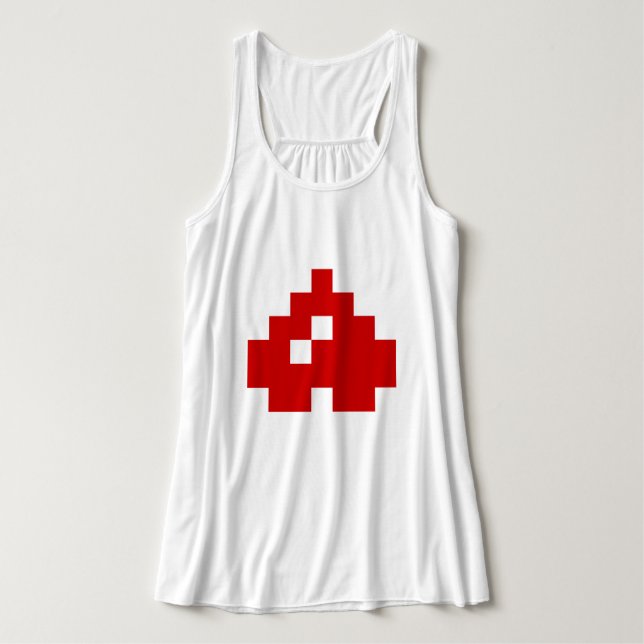 Upside Down 8 Bit Pixel Heart Tank Top (Design Front)