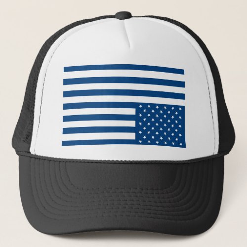 Upside Down American Flag _ Blue Trucker Hat