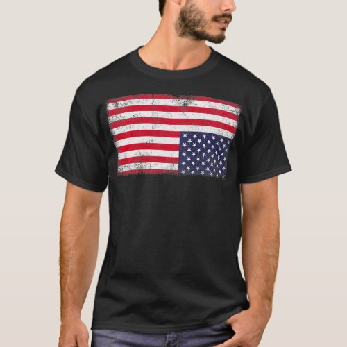 Upside Down American Flag Distress United States U T_Shirt