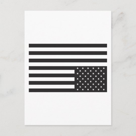 Upside Down American Flag in Black. Postcard