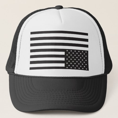 Upside Down American Flag in Black Trucker Hat