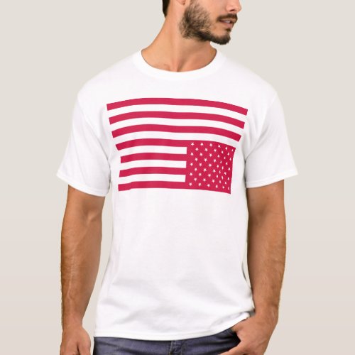 Upside Down American Flag _ Red T_Shirt
