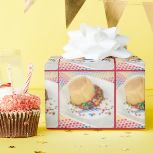 Upside Down Birthday Cupcake Wrapping Paper