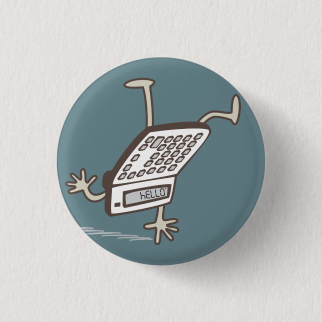 Upside Down Calculator Hello Retro Flair Pinback Button (Front)