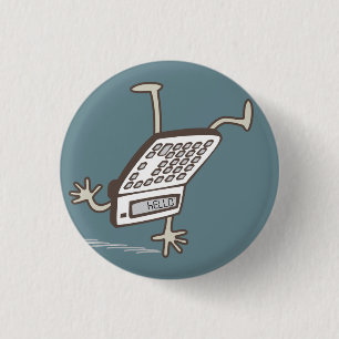 Upside Down Calculator Hello Retro Flair Pinback Button
