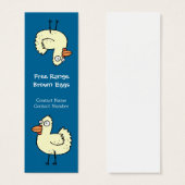Upside Down Cartoon Chicken  Bookmark (Front & Back)