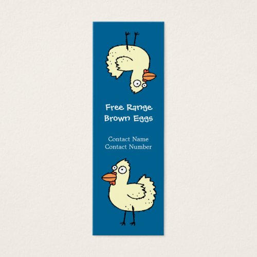 Upside Down Cartoon Chicken  Bookmark Business Card Template