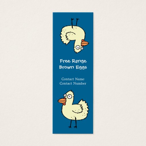 Customizable Upside Down Cartoon Chicken Bookmark Business Card Template