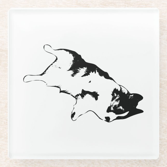 Upside-Down Charm Glass Coaster (Front)